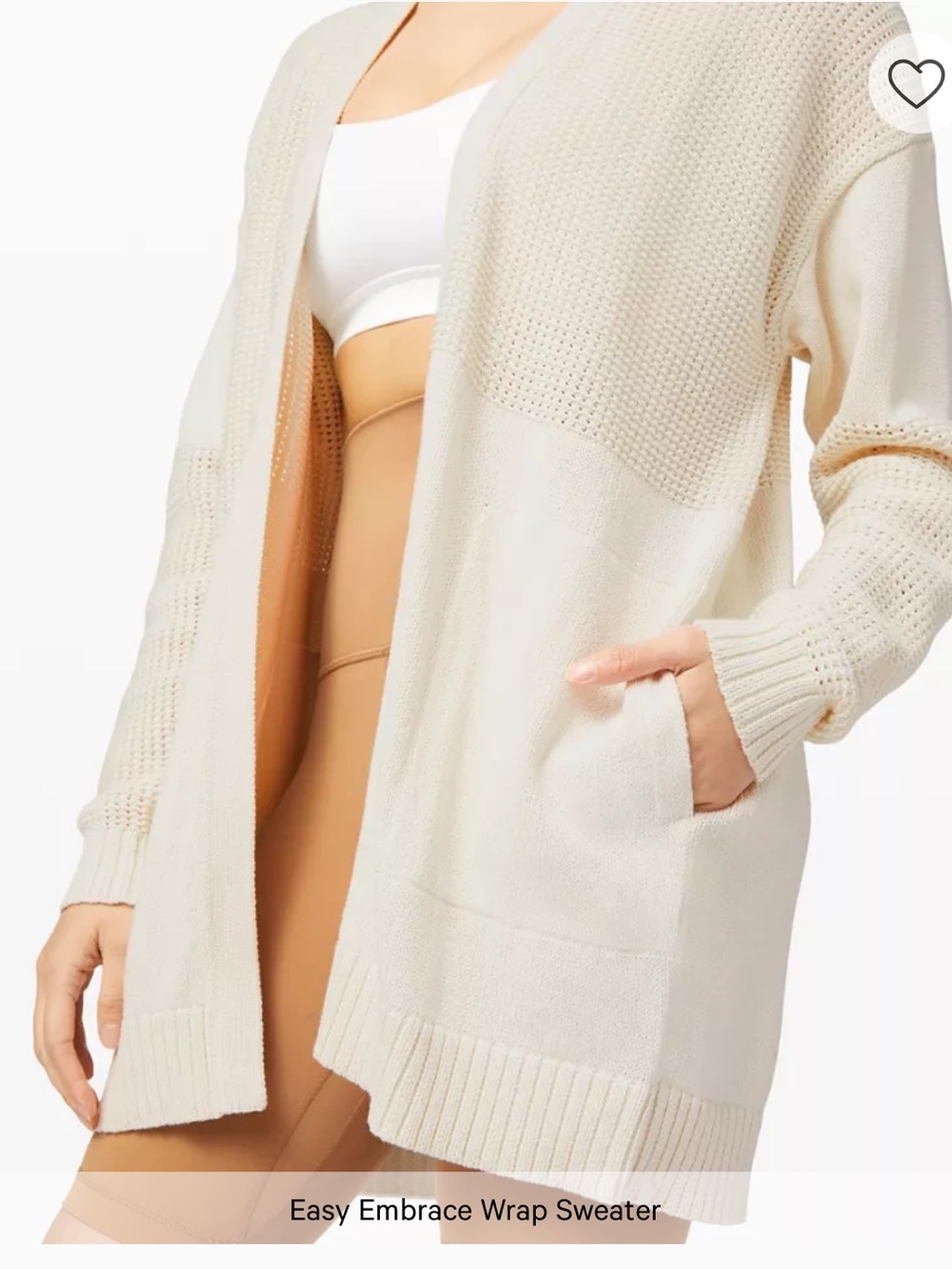Lululemon Easy Embrace Wrap Sweater - Cream NWOT